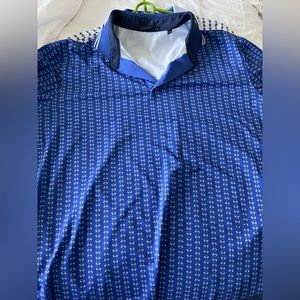 Greyson size L blue golf shirt with bee motif